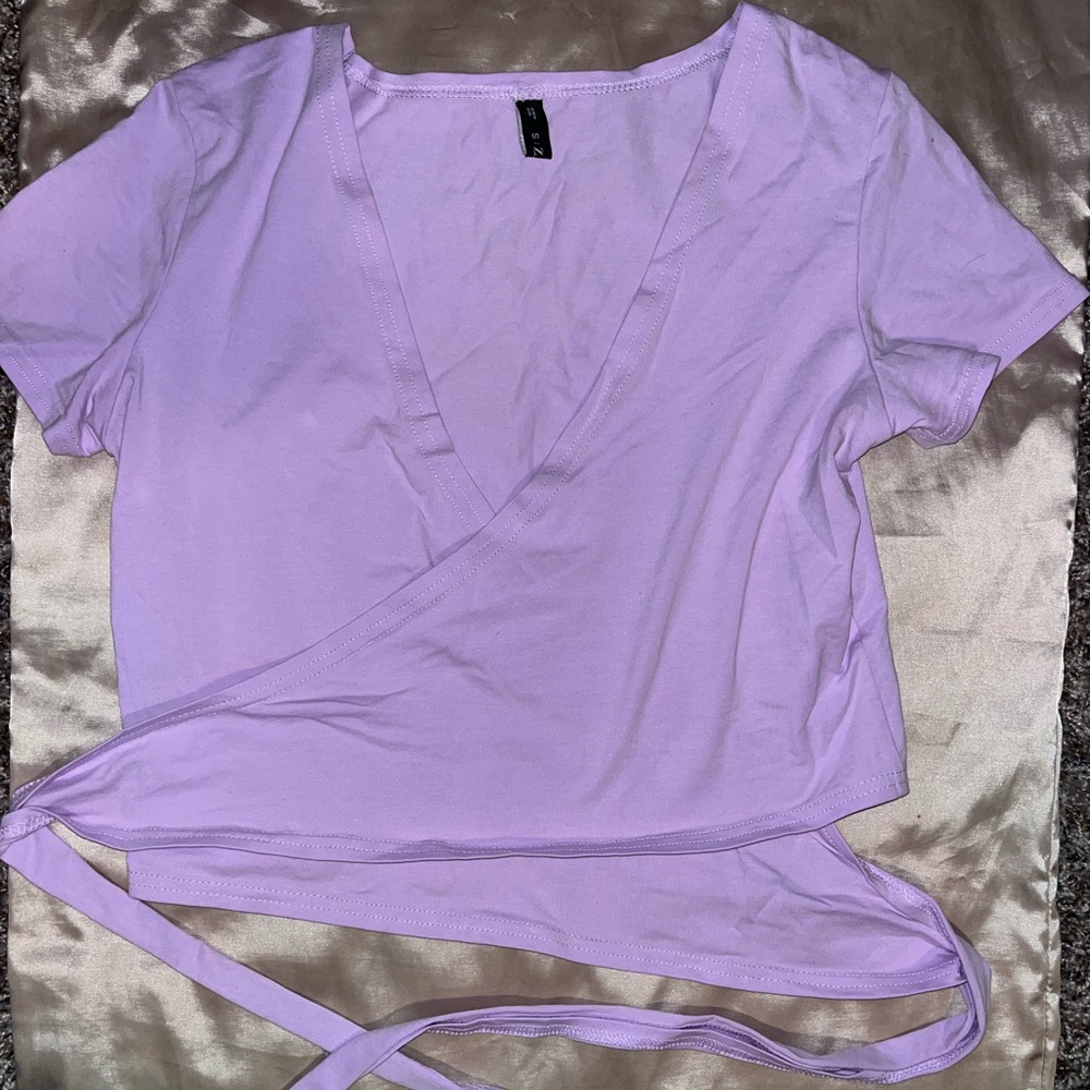 Purple tie-around crop top!